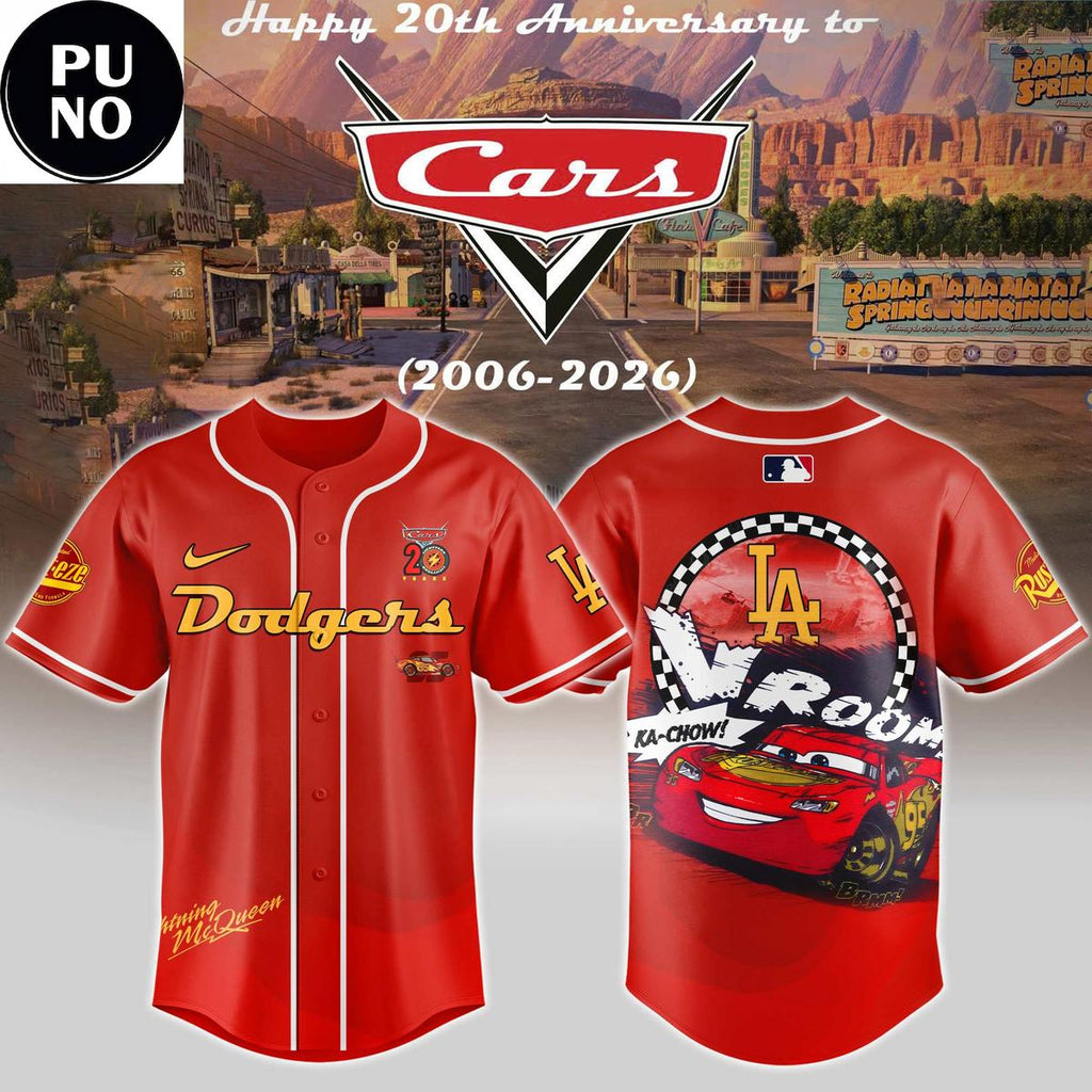 Los Angeles Dodgers x Cars Lightning McQueen 20th Anniversary Baseball Jersey