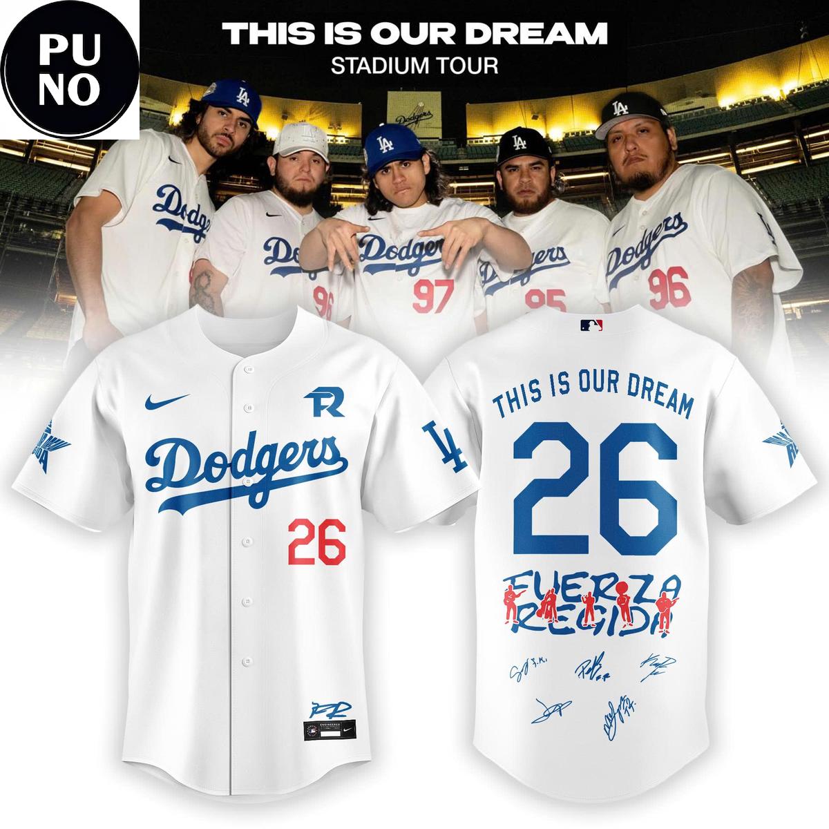 Los Angeles Dodgers x Fuerza Regida This Is Our Dream 2026 Baseball Jersey