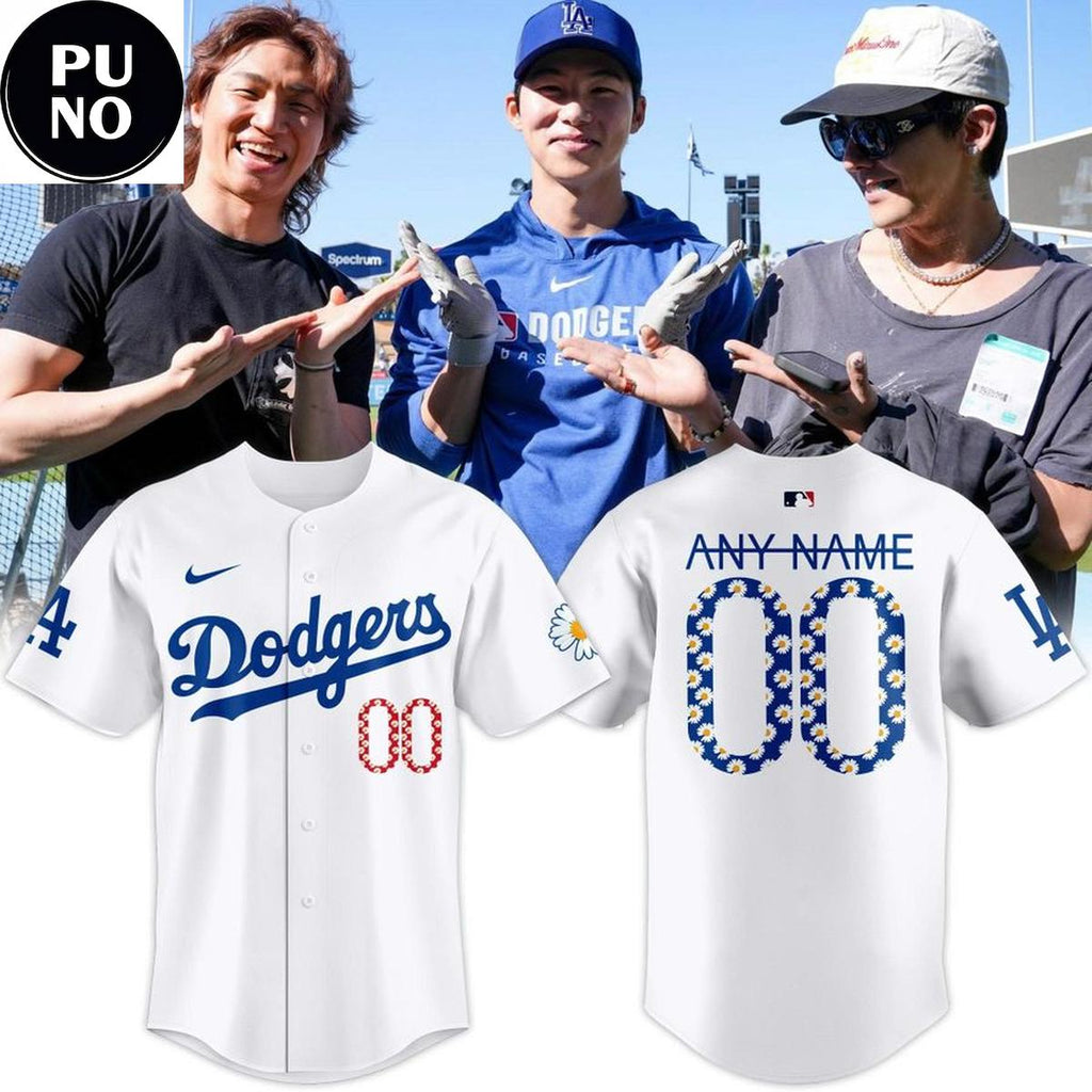 Los Angeles Dodgers x G-Dragon Floral 2026 Personalized Baseball Jersey