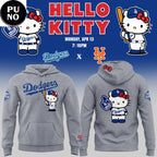 Los Angeles Dodgers x Hello Kitty Night 2026 Gray Hoodie Shirt