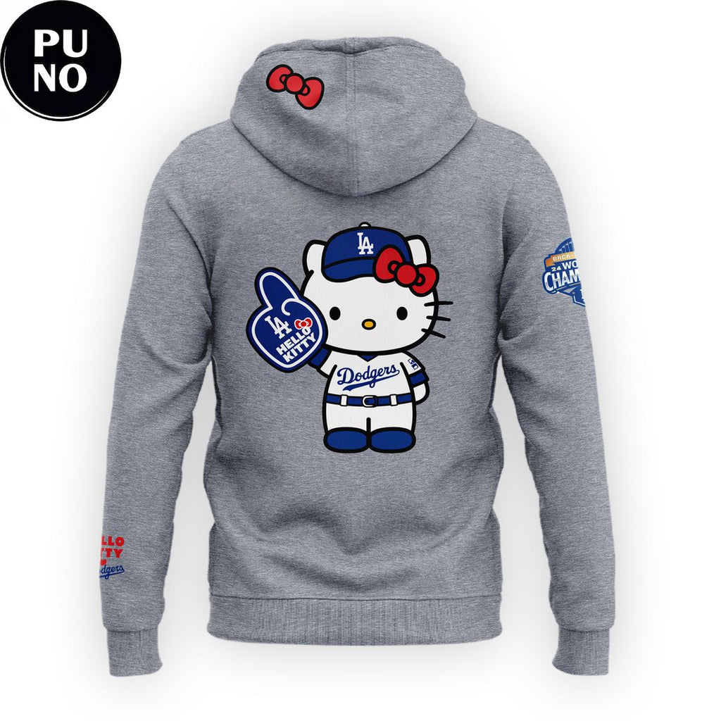 Los Angeles Dodgers x Hello Kitty Night 2026 Gray Hoodie Shirt
