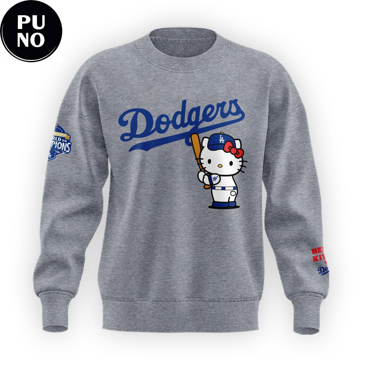 Los Angeles Dodgers x Hello Kitty Night 2026 Gray Hoodie Shirt