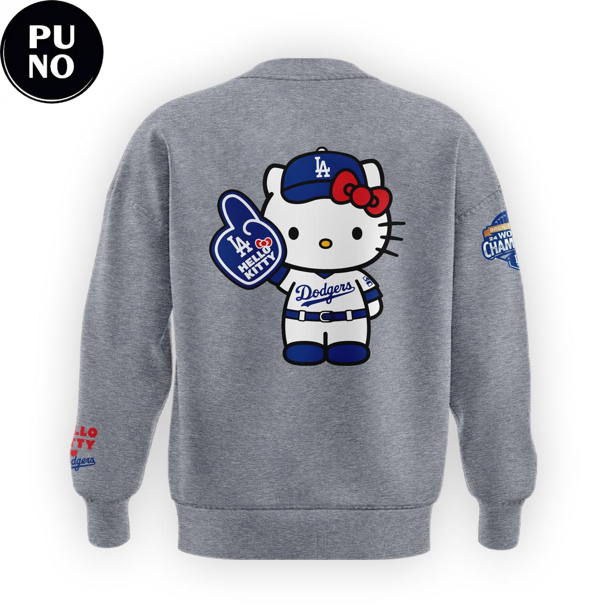 Los Angeles Dodgers x Hello Kitty Night 2026 Gray Hoodie Shirt