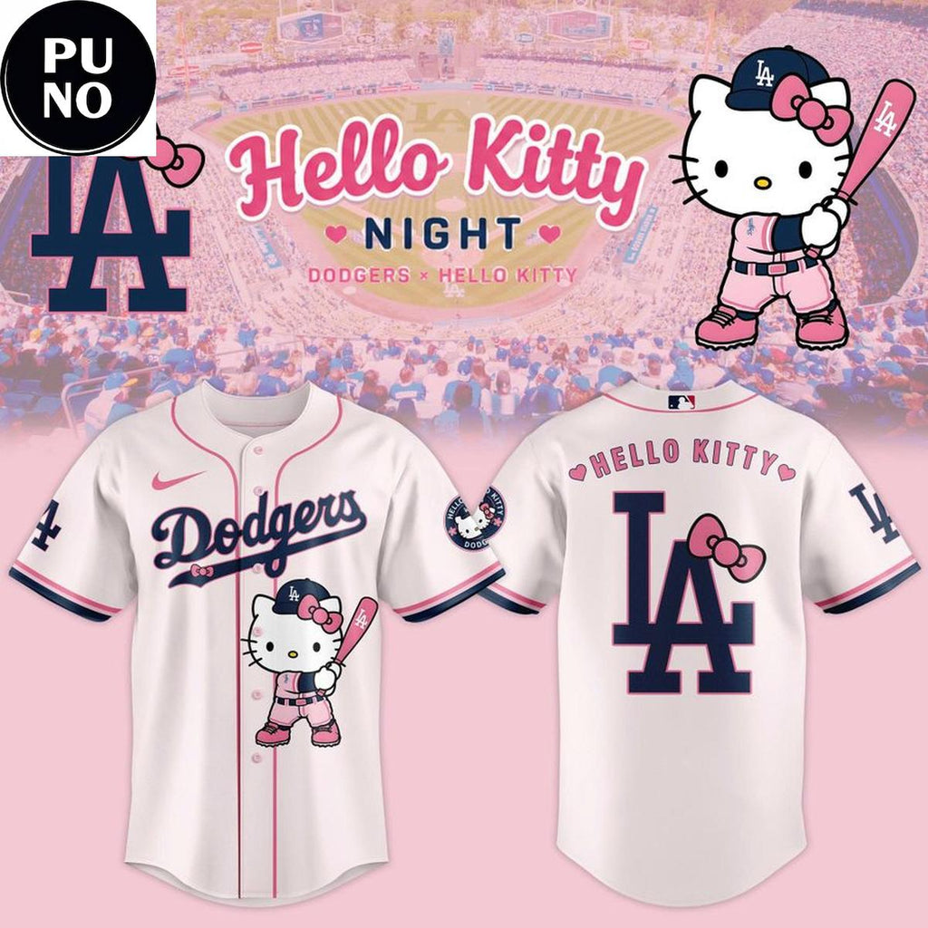 Los Angeles Dodgers x Hello Kitty Night 2026 Pink Clay Baseball Jersey