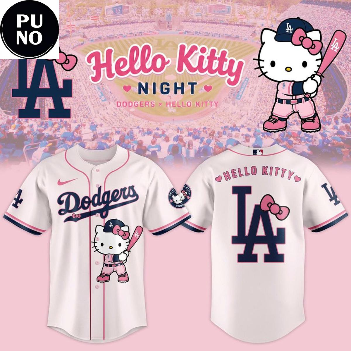 Los Angeles Dodgers x Hello Kitty Night 2026 Pink Clay Baseball Jersey