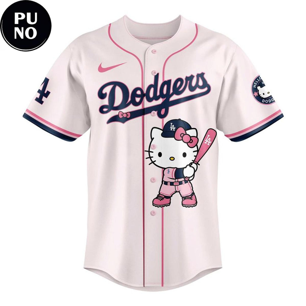 Los Angeles Dodgers x Hello Kitty Night 2026 Pink Clay Baseball Jersey