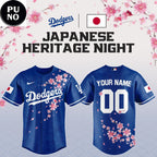 Los Angeles Dodgers x Japanese Heritage Night 2026 Sakura Bloom Personalized Baseball Jersey