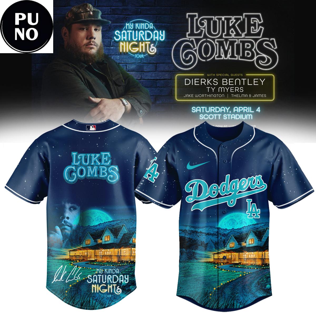 Los Angeles Dodgers x Luke Gombs My Kinda Saturday Night Tour 2026 Baseball Jersey