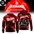 Los Angeles Dodgers x Metallica Life Burns Faster 2026 Hoodie T-Shirt