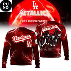 Los Angeles Dodgers x Metallica Life Burns Faster 2026 Hoodie T-Shirt