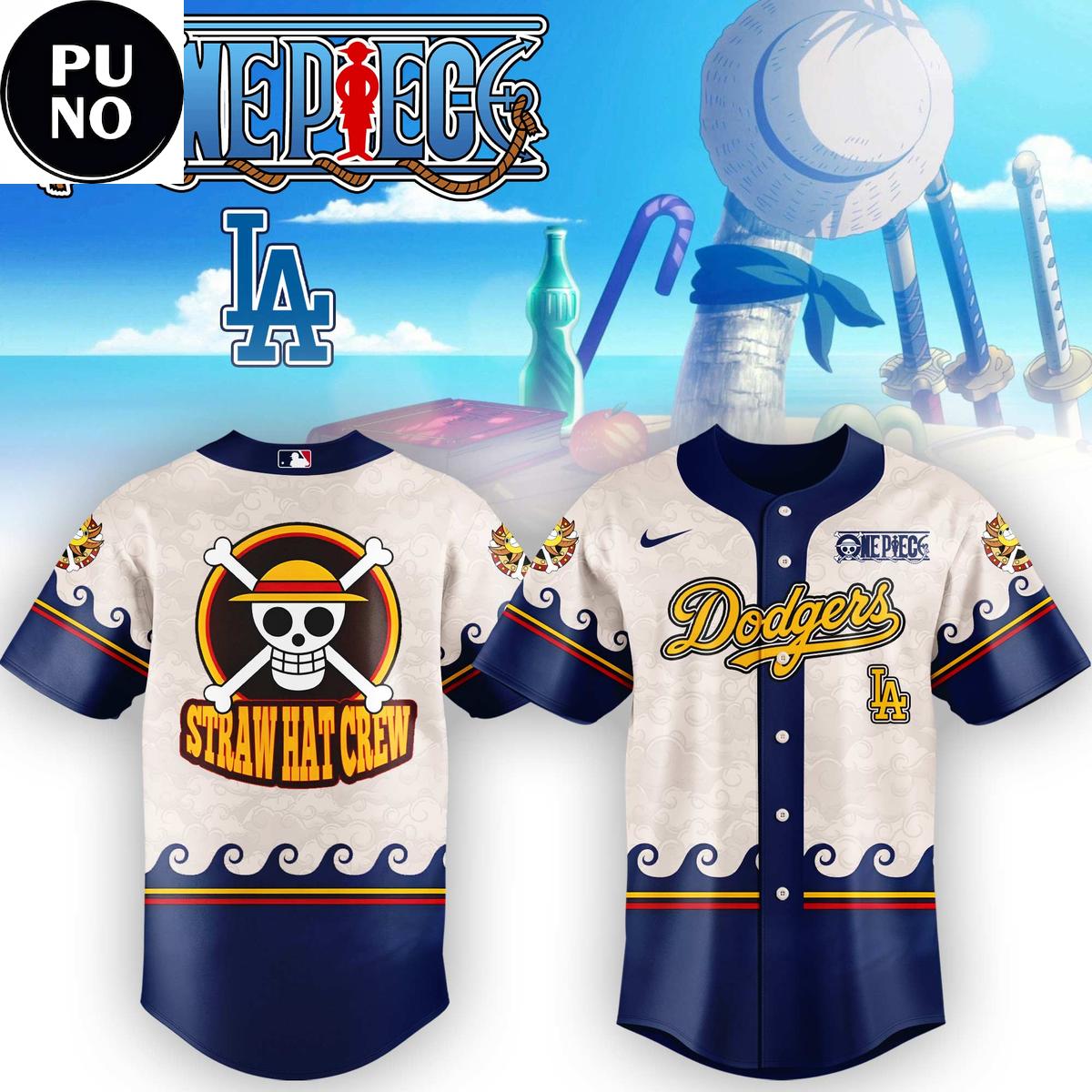 Los Angeles Dodgers x One Piece Night 2026 Straw Hat Crew Baseball Jersey
