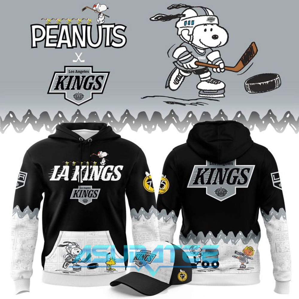 Los Angeles Kings ”Peanuts Night” 2026 Snoopy Special Hoodie, Cap