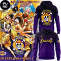 Los Angeles Lakers x One Piece Night Half Black Hoodie