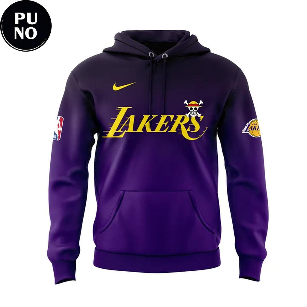 Los Angeles Lakers x One Piece Night Half Black Hoodie