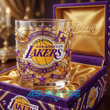 Los Angeles Lakers Purple Gold Commemorative Whiskey Glass