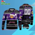 Personalized Los Angeles Lakers Snowy Slam Dunk Ugly Christmas Sweater
