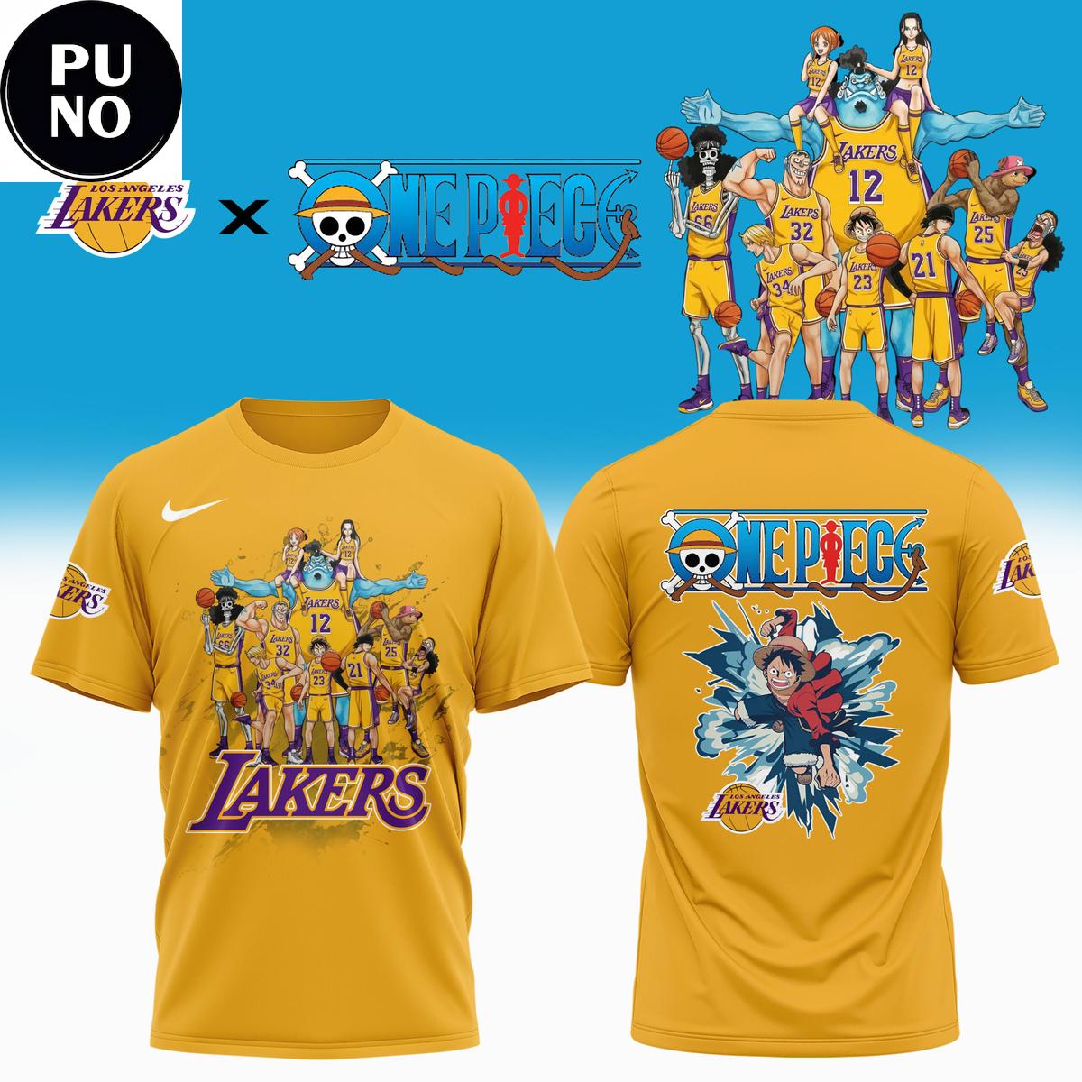 Los Angeles Lakers x One Piece 2026 Legends Gold and Pirate Dreams Hoodie T-Shirt