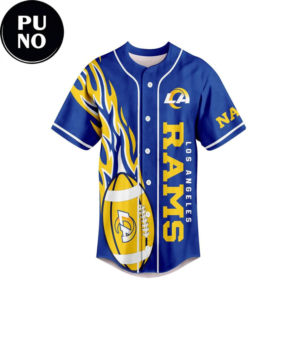 Los Angeles Rams 2026 I Bleed Blue And Gold Personalized Baseball Jersey