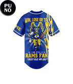 Los Angeles Rams 2026 I Bleed Blue And Gold Personalized Baseball Jersey
