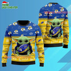 Los Angeles Rams Baby Yoda Hug The Ball Christmas Ugly Sweater