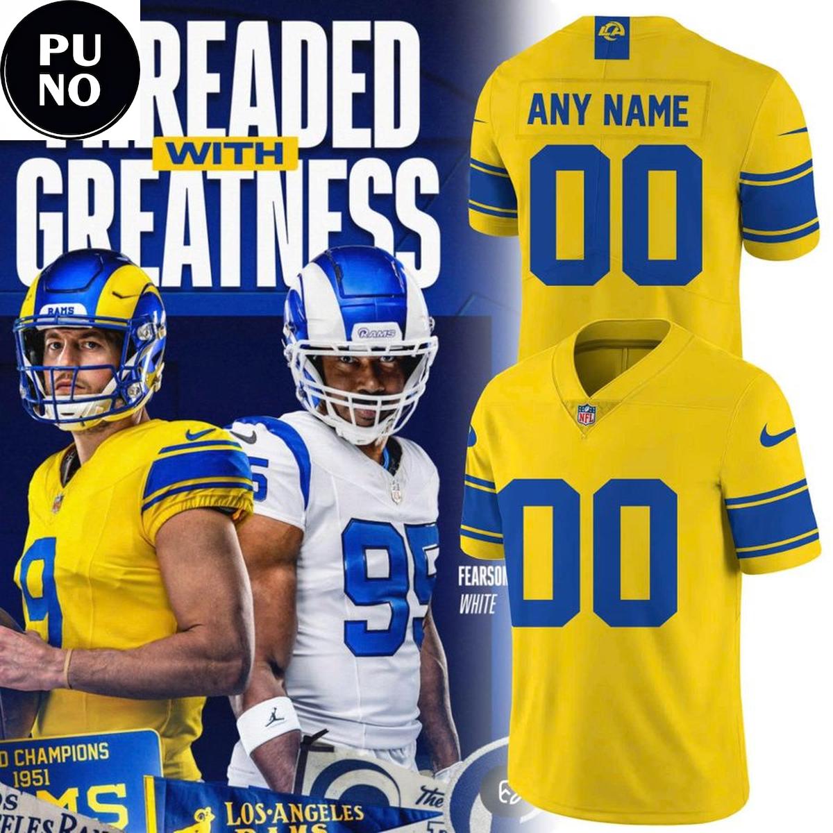Los Angeles Rams Classic Sol Game 2026 Personalized Football Jersey