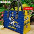 Los Angeles Rams Mickey Leather Bag Custom Name Women Bag
