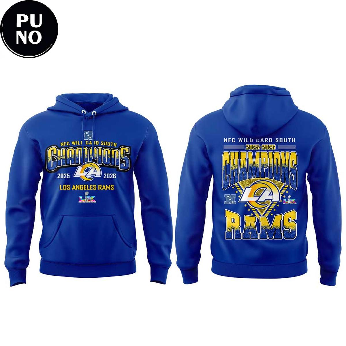 Los Angeles Rams NFC Wild Card South Champions 2025-2026 Hoodie T-Shirt