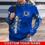 Custom NFL Los Angeles Rams Hoodie Leggings Rock Paper Scissors Throat Punch I Win Hoodie