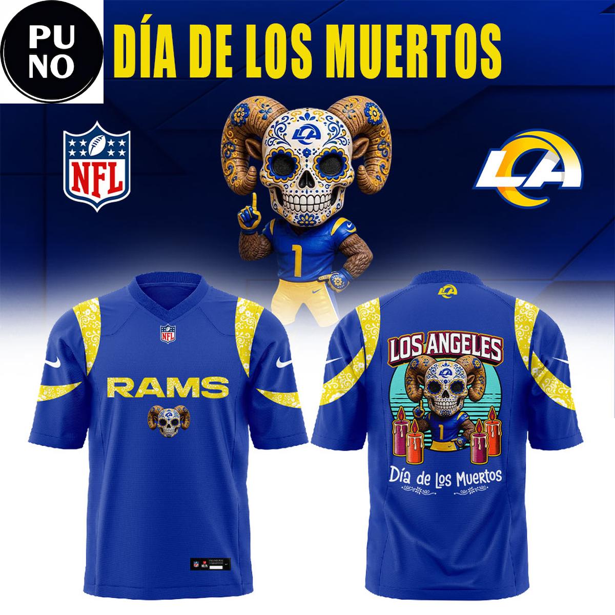 Los Angeles Rams x Día de los Muertos 2026 Football Jersey