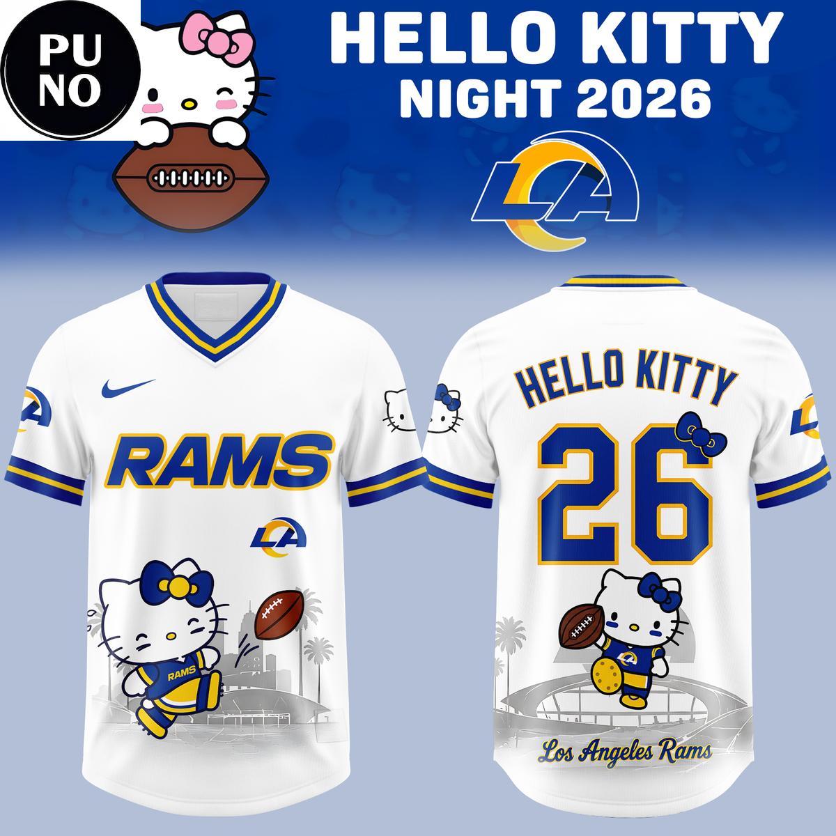 Los Angeles Rams x Hello Kitty Night 2026 Football Jersey