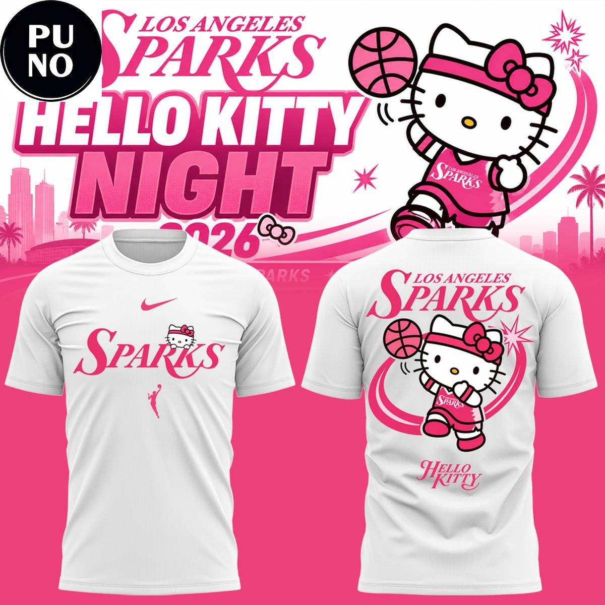 Los Angeles Sparks x Hello Kitty Pink Night 2026 T-Shirt