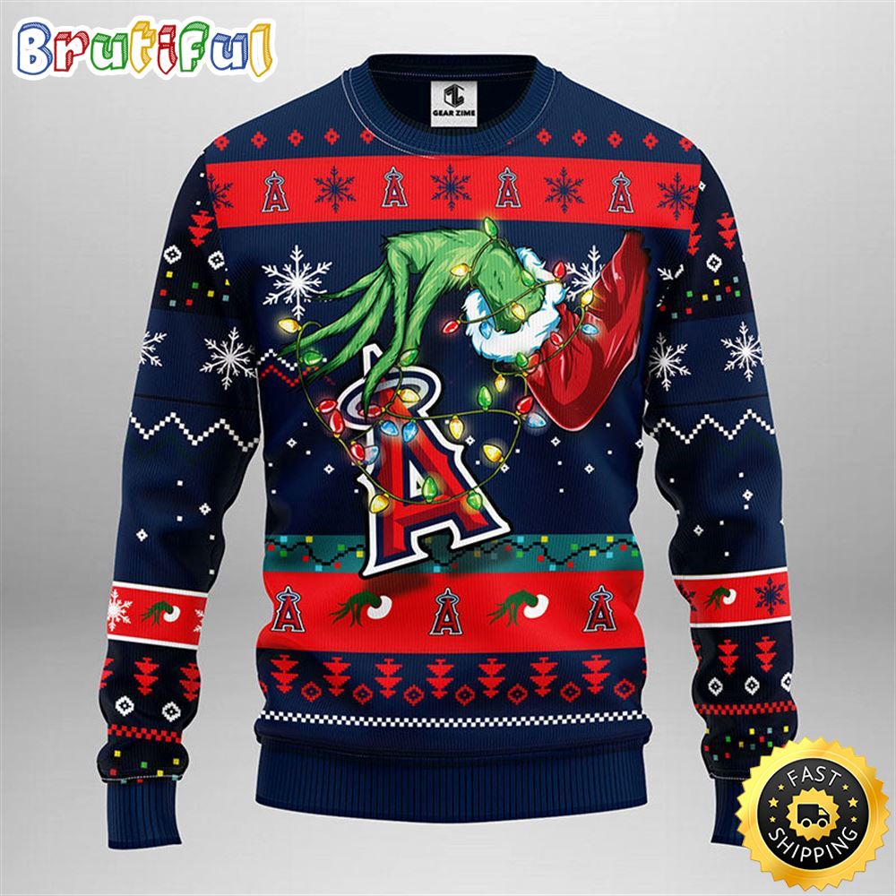 Los Angeles Angels Christmas Ugly Sweater Grinch Show Your Team Spirit