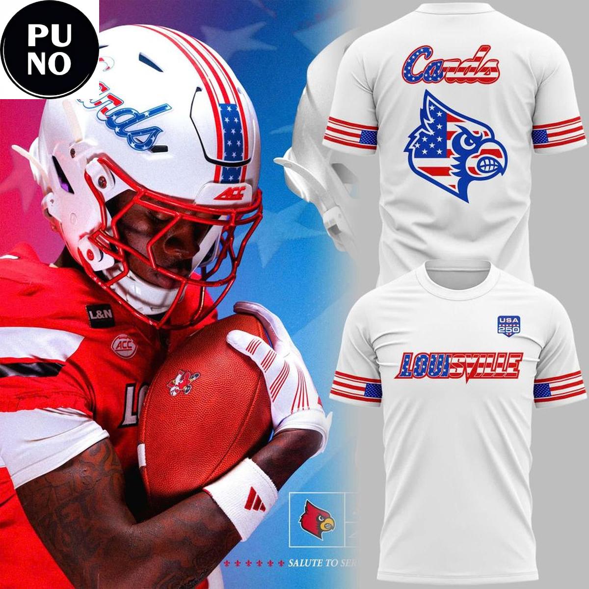 Louisville Cardinals 2026 Stars & Stripes For Our Salute to Service T-Shirt