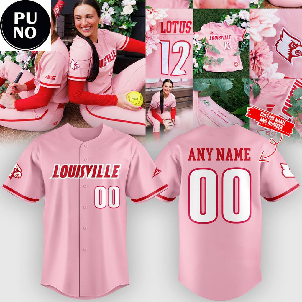 Louisville Cardinals Softball 2026 Flower Power Personalized Baseball Jersey