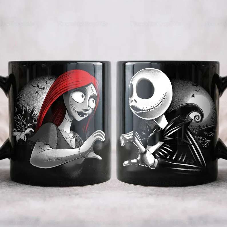 Loveheart Hands Jack Sally Gifts Couple Coffee Mugs