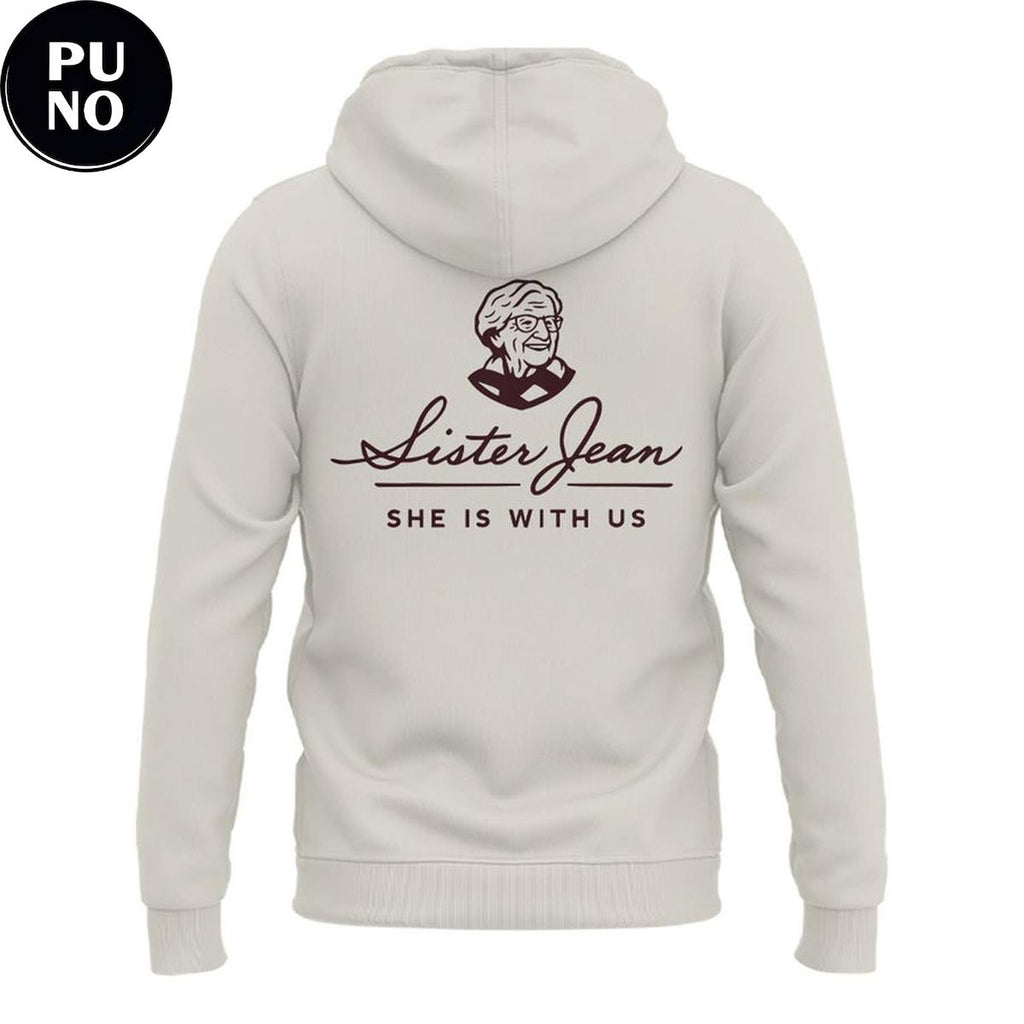 Loyola Basketball Worship Work Win Sister Jean She Is With Us Hoodie