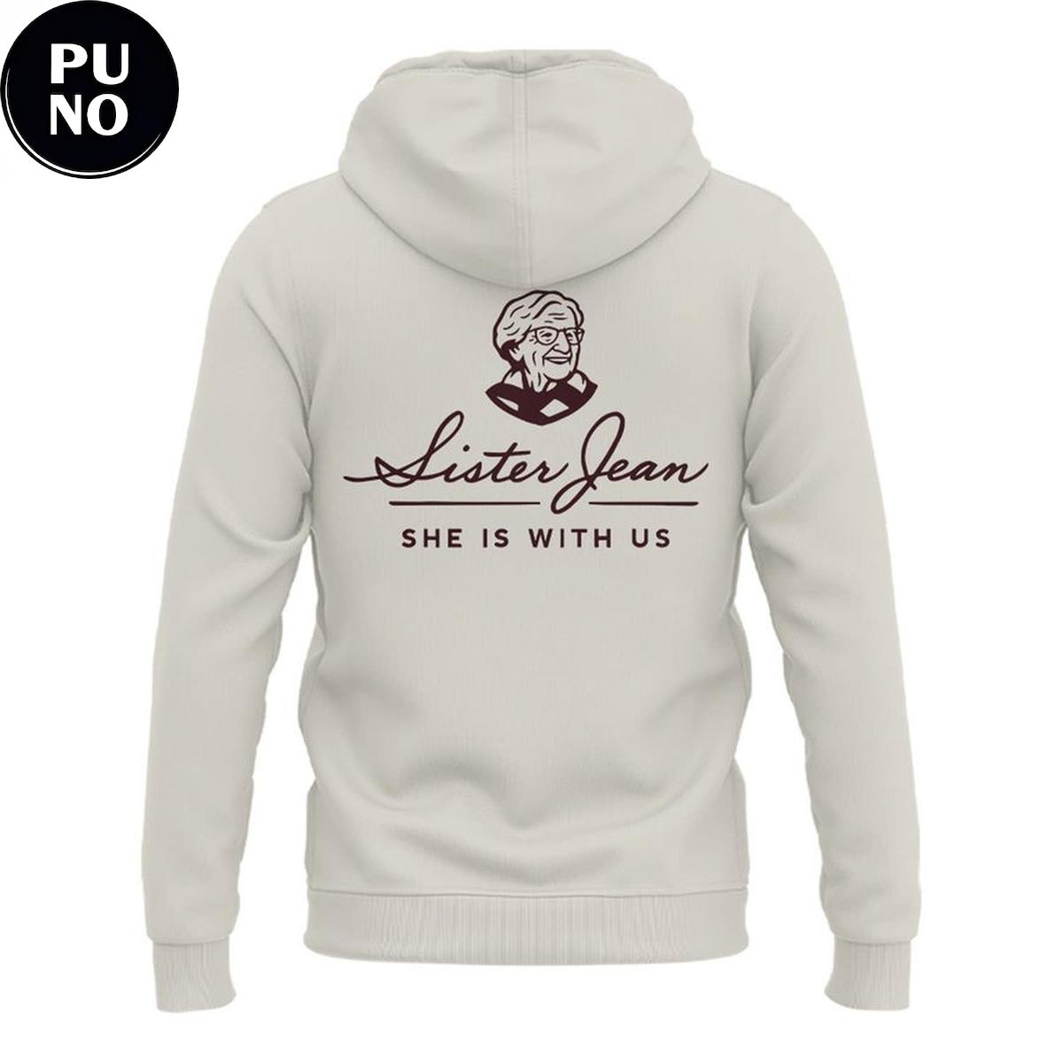 Loyola Basketball Worship Work Win Sister Jean She Is With Us Hoodie