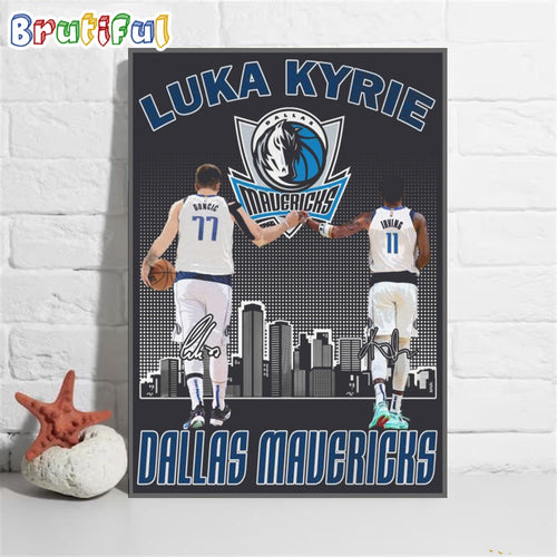Luka Kyrie Dallas Mavericks Basketball Wall Art Poster Canvas
