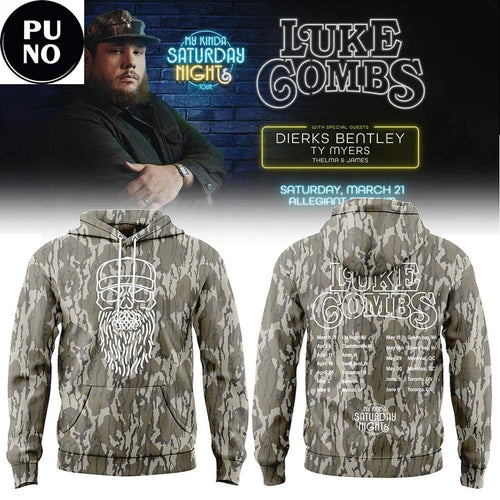 Luke Combs My Kinda Saturday Night Tour 2026 Mossy Oak Greenleaf Hoodie T-Shirt