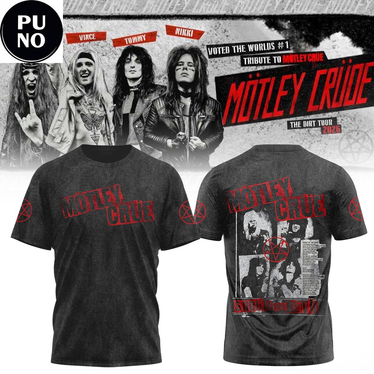 Mötley Crüe The Dirt Tour 2026 Shout At The Devil Hoodie T-Shirt