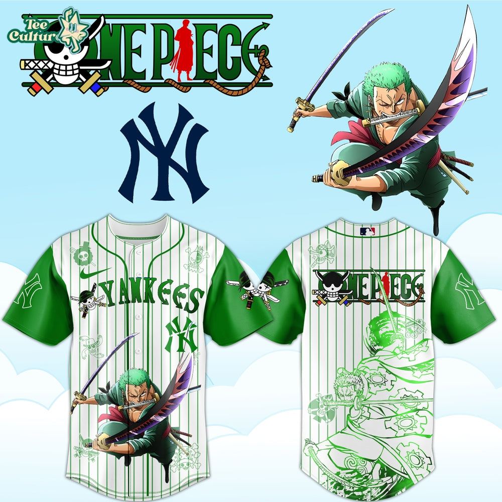 MLB All Teams x One Piece Roronoa Zoro Anime Baseball Jersey