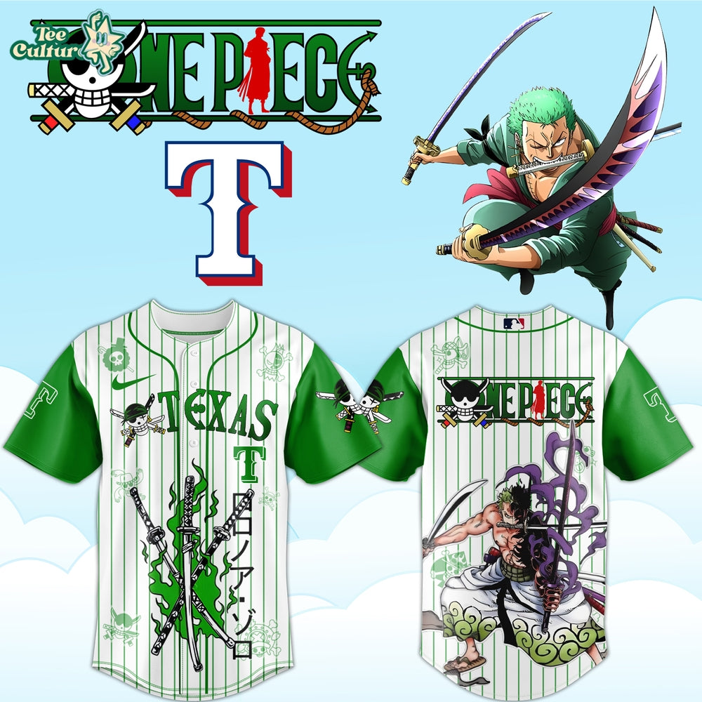 MLB All Teams x One Piece Roronoa Zoro Anime Baseball Jersey Ver2