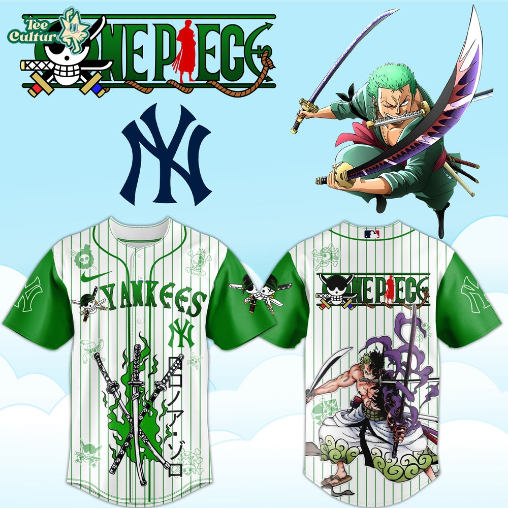 MLB All Teams x One Piece Roronoa Zoro Anime Baseball Jersey Ver2
