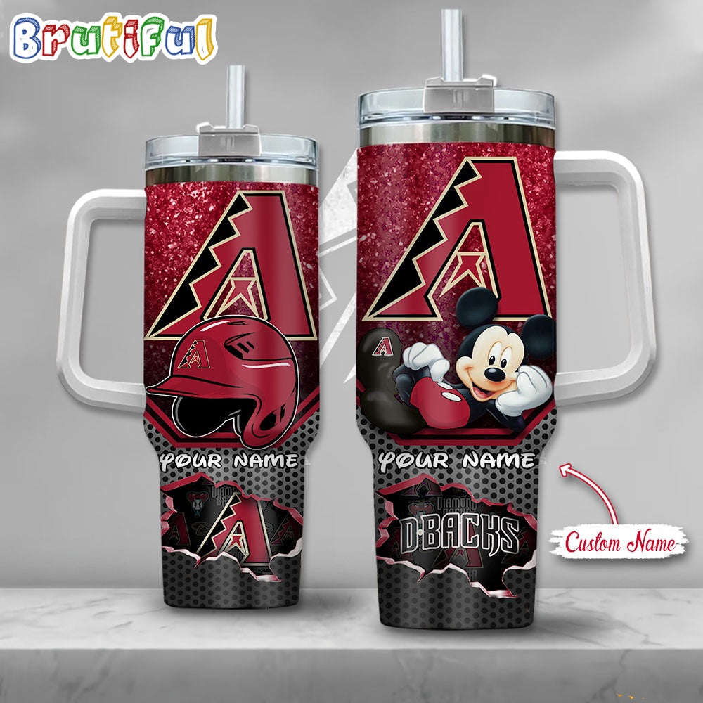 MLB Arizona Diamondbacks Tumbler Mickey Mouse Customzed Handle Cup