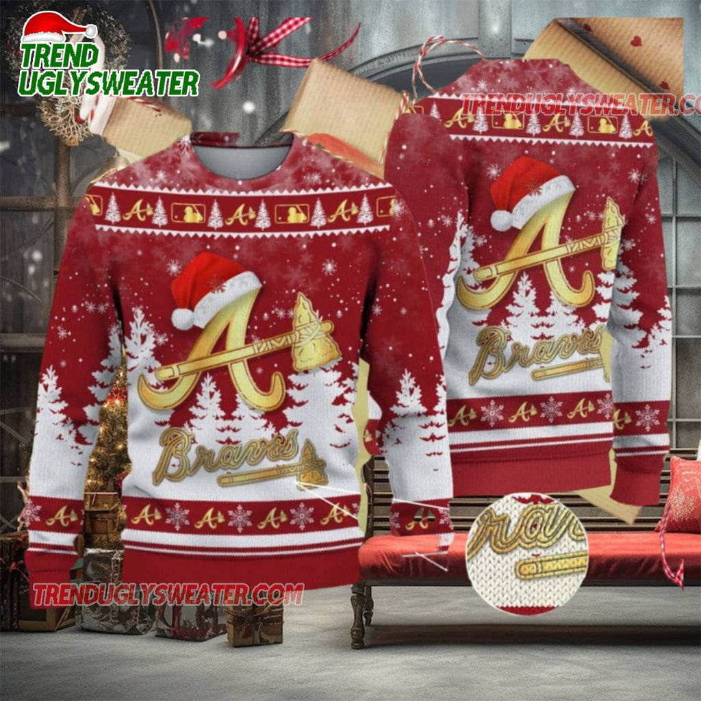 MLB Atlanta Braves Festive Santa Ugly Christmas Sweater