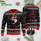 MLB Atlanta Braves Snowy Batting Ugly Christmas Sweater
