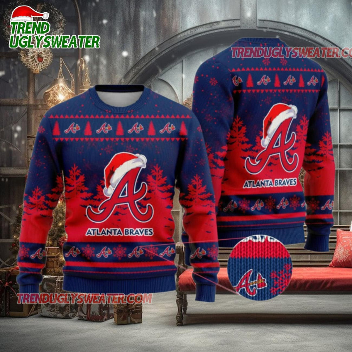 MLB Atlanta Braves Winter Wonderland Ugly Christmas Sweater