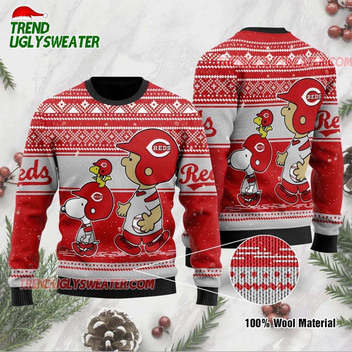 MLB Cincinnati Reds Baby Yoda Baseball Ugly Christmas Sweater