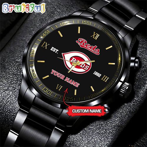 MLB Cincinnati Reds Watch Black Fashion Watch Baseball Game