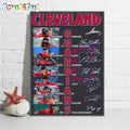 MLB Cleveland Guardians Baseball 2024 Team Line Up Stars Signatures Wall Art Poster Canvas